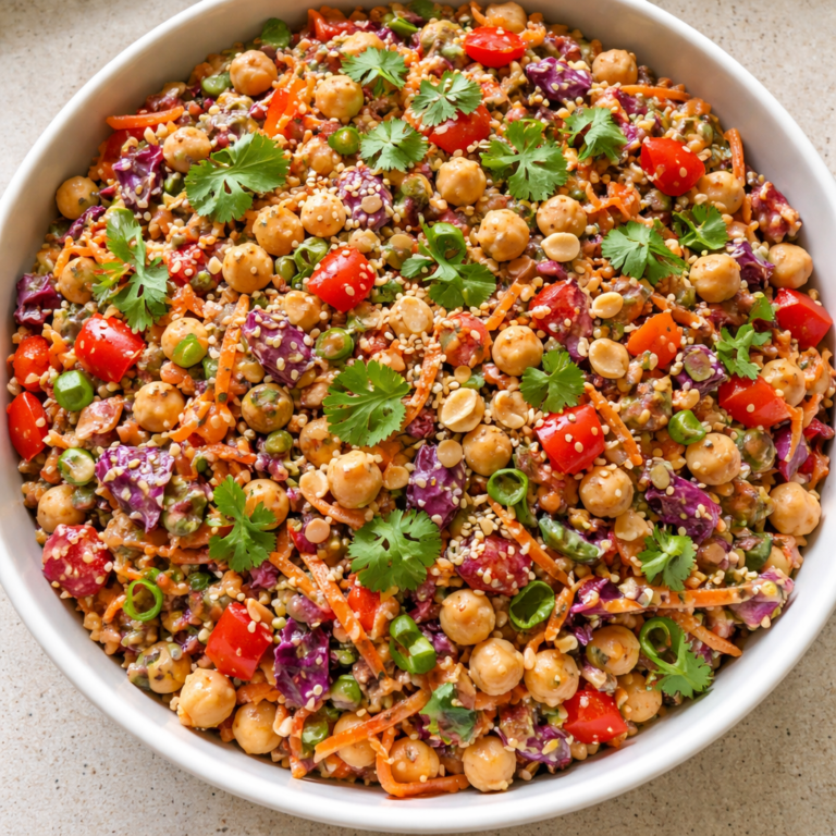 crunchy thai chickpea salad fresh healthy dinner recipe vibrant ingredients close up