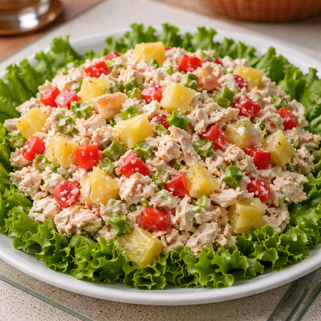 hawaiian chicken salad with bright flavors and crunchy texture perfect effortless meal and comfort food