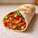 sweet chili chicken wraps healthy quick dinner recipe with chicken vegetables and spicy sauce